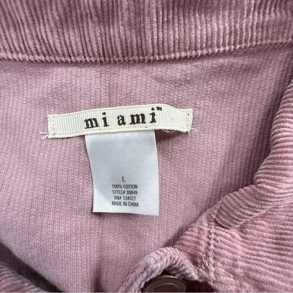 Miami pink rose mauve corduroy button up jacket pockets‎ women’s large